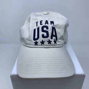 Team USA Olympic Adult One Size Tan Canvas Adjustable Strap Back Cap New